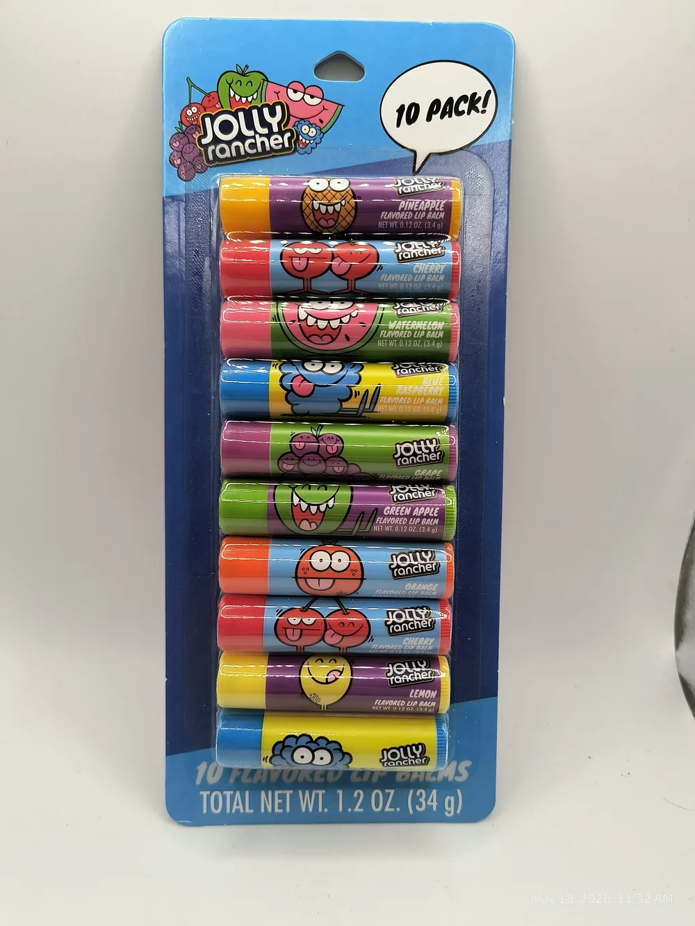 Kids Lip Balm 10-Pack - Assorted Flavors Jolly Rancher Sealed